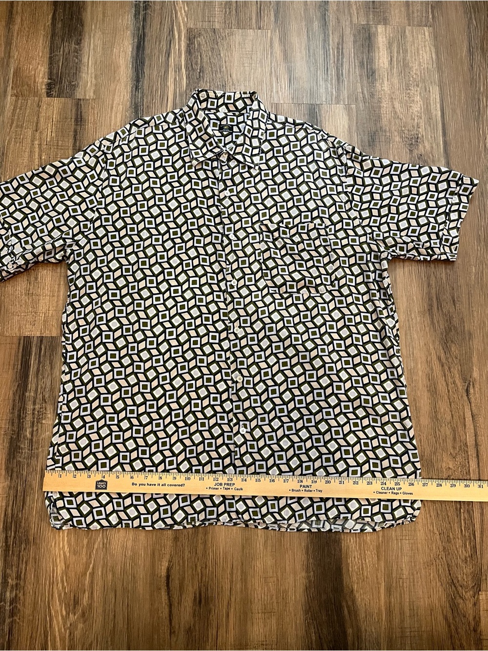 VTG Solemare Maus & Hoffman Geometric Shirt Men’s Sz XL “Vegan Silk” Multicolor - Picture 12 of 15